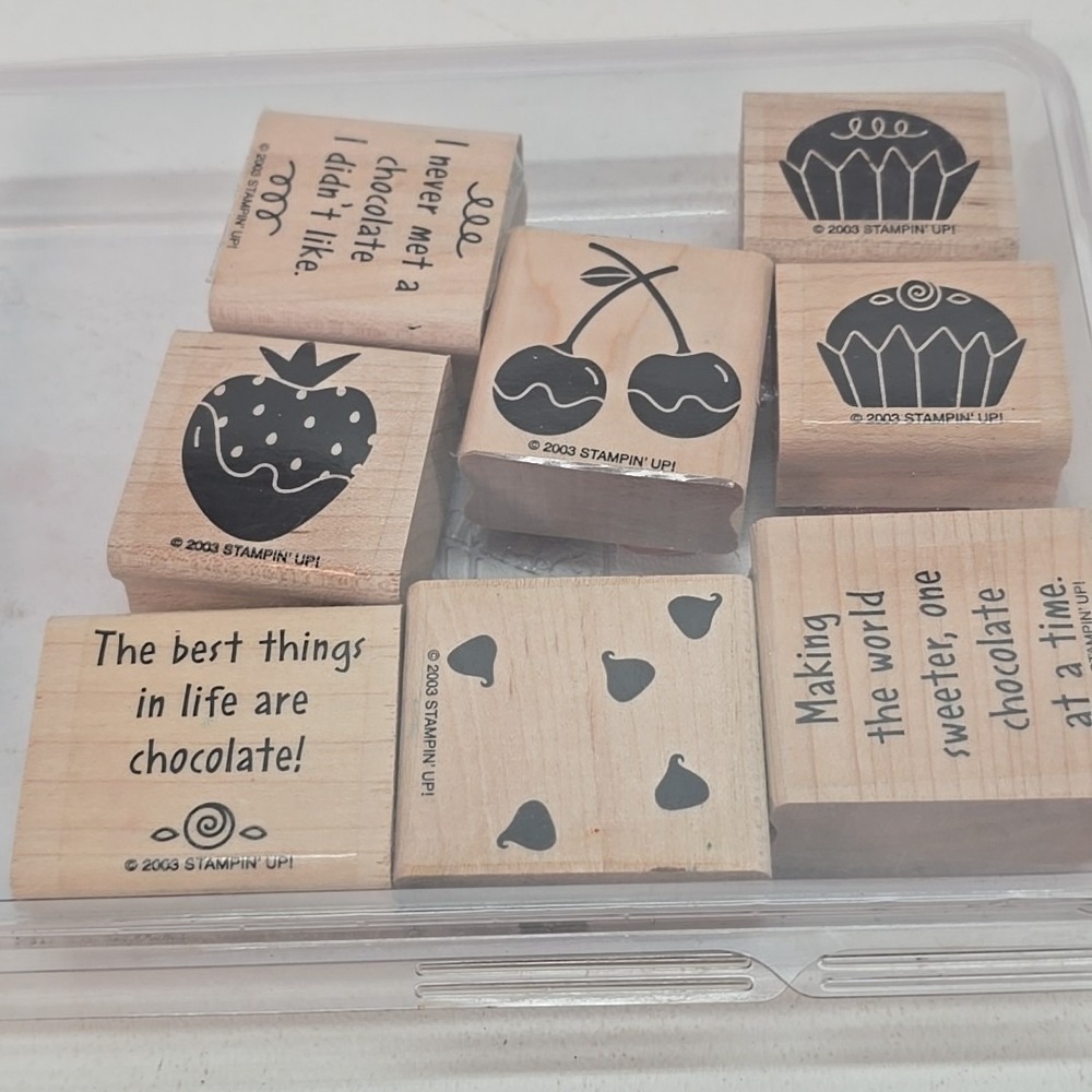 Stampin UP!‎ "OH SO SWEET" set of 8 Wood Rubber Stamps RETIRED